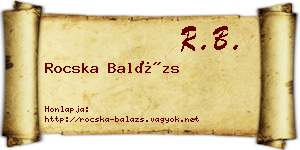 Rocska Balázs névjegykártya
